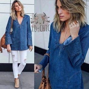 free people denim tunic